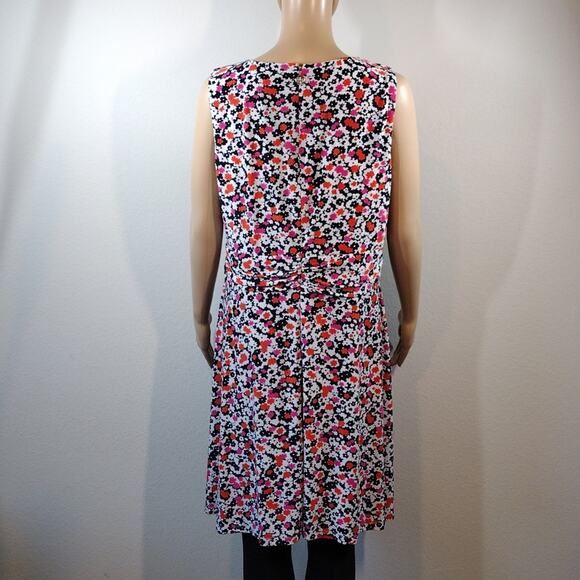 Tommy Hilfiger Navy Pink Orange Floral Flower Summer Stretchy Plus Size Dress 14 - Picture 2 of 14